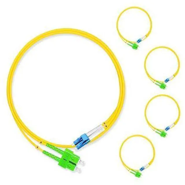 Main image of 5Pcs 1 Meter Fiber Optic Patch Cord SC APC to LC UPC, Duplex Single Mode Fiber Cable Jumper OS2 G652D 9/125m, 1310nm/1550nm LSZH 3.0mm