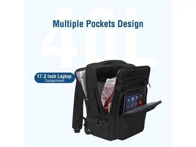 Alt view image 4 of 5 - MOSISO Travel Backpack for Women Men, 17-17.3 inch Rhombus Quilted Laptop Backpack Flight Approved with Packing Cubes, Carry on Daypack with USB Port for College Work Business, Black