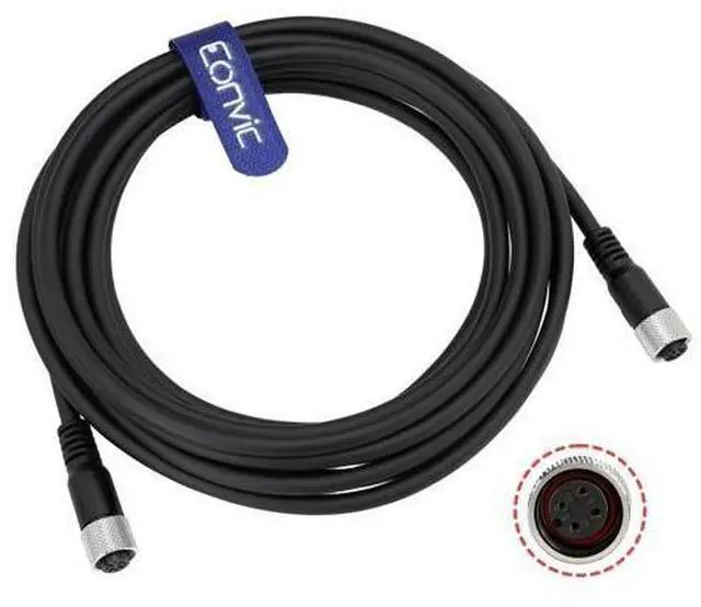 Alt view image 2 of 5 - Eonvic Industrial M12 A Code 4 Pin Female to Female Connector Molded PVC Aviation Sensor Cable (5m)
