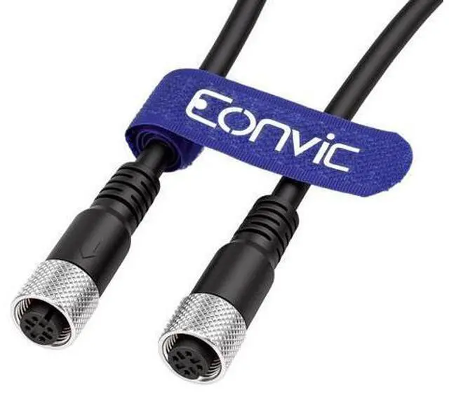 Alt view image 3 of 5 - Eonvic Industrial M12 A Code 4 Pin Female to Female Connector Molded PVC Aviation Sensor Cable (5m)