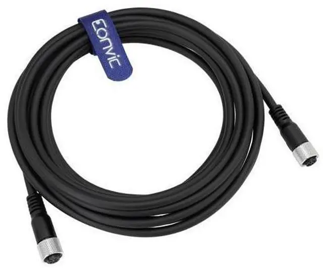 Alt view image 5 of 5 - Eonvic Industrial M12 A Code 4 Pin Female to Female Connector Molded PVC Aviation Sensor Cable (5m)
