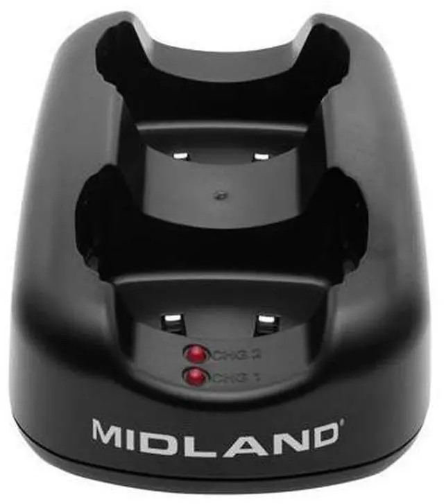 Main image of Midland - AVP21 Dual Desktop Charger for LXT Series Two-Way Radios LXT600 LXT630 LXT650 with AC Wall Adaptor - Walkie Talkie Charging Station