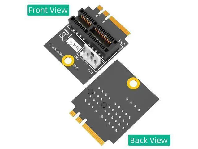 Alt view image 2 of 5 - Mustpoint New Version M.2(NGFF) Key A/A+E/E to PCI-E 1X Adapter