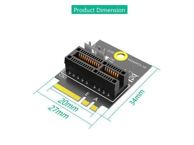 Alt view image 5 of 5 - Mustpoint New Version M.2(NGFF) Key A/A+E/E to PCI-E 1X Adapter