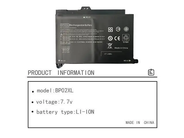 Alt view image 2 of 5 - BP02XL 849909-850 849569-421 849909-855 849569-542 Laptop Battery Replacement for HP Pavilion 15-AU000 15-AW000 15T-AW000 Series 15-AU063CL 15-AU091NR 15-AU010WM 15- AU123CL 15-AW068NR (7.7V 41Wh)