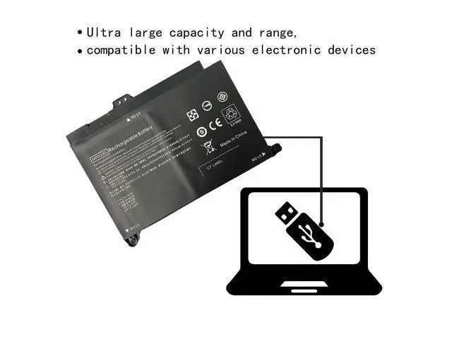 Alt view image 3 of 5 - BP02XL 849909-850 849569-421 849909-855 849569-542 Laptop Battery Replacement for HP Pavilion 15-AU000 15-AW000 15T-AW000 Series 15-AU063CL 15-AU091NR 15-AU010WM 15- AU123CL 15-AW068NR (7.7V 41Wh)