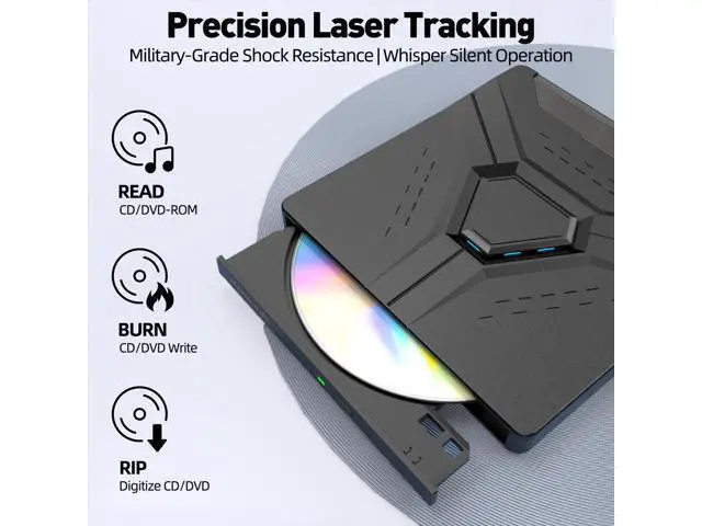 Alt view image 2 of 5 - MAHAHUM External CD/DVD Drive for Laptop,8-in-1 Plug & Play USB DVD Drive DVD Player Portable CD Burner External Disk Drive Compatible with Desktop PC Windows 11/10/8 Linux Mac OS Mac MacBook Pro/Air