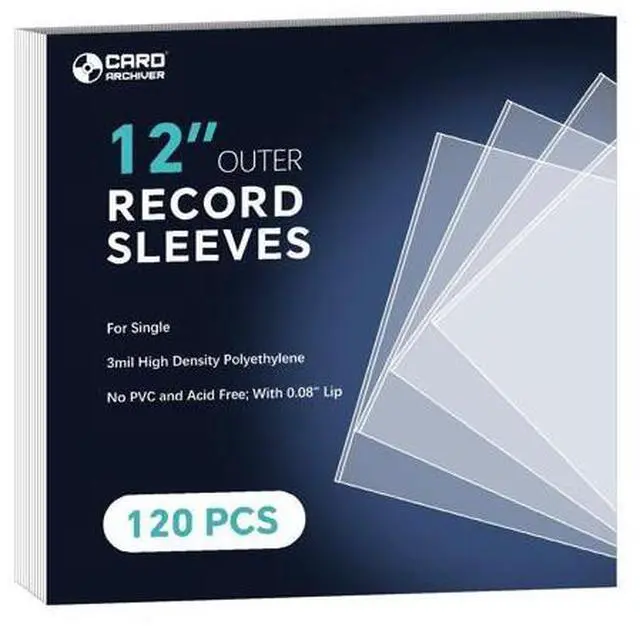 Main image of 120 Pack Vinyl Record Sleeves Outer, 12.75"x12.75" 3 Mil Thick Protective Album Covers for 12" LPs, Crystal Clear Archival-Quality Outer Sleeves for Single Vinyl Storage