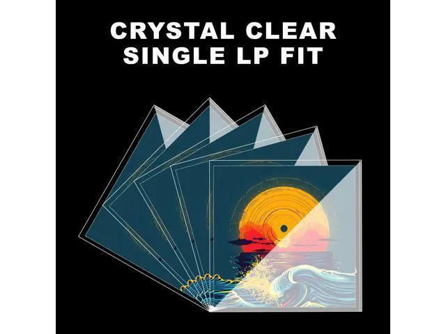Alt view image 5 of 5 - 120 Pack Vinyl Record Sleeves Outer, 12.75"x12.75" 3 Mil Thick Protective Album Covers for 12" LPs, Crystal Clear Archival-Quality Outer Sleeves for Single Vinyl Storage