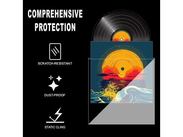 Alt view image 4 of 5 - 120 Pack Vinyl Record Sleeves Outer, 12.75"x12.75" 3 Mil Thick Protective Album Covers for 12" LPs, Crystal Clear Archival-Quality Outer Sleeves for Single Vinyl Storage