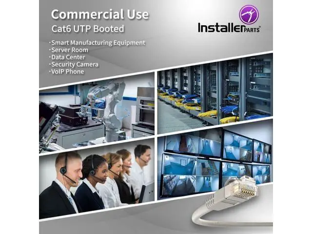 Alt view image 4 of 5 - InstallerParts CAT6 Cable UTP Booted - Gray, 50 FT, 1 Pack - Professional Series - 10Gbps, Cat6 Ethernet Cable, Network, Internet