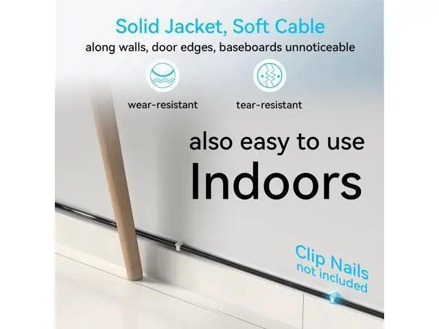 Alt view image 3 of 5 - Cat6a Ethernet Cable Slim 150ft Outdoor&Indoor, 28AWG Pure Copper Cat6 Internet Cable for Waterproof & Direct Burial, Flexible Cat6 Ethernet Cable 10G 550MHZ, Cat 6 Network cable for Indoor Black