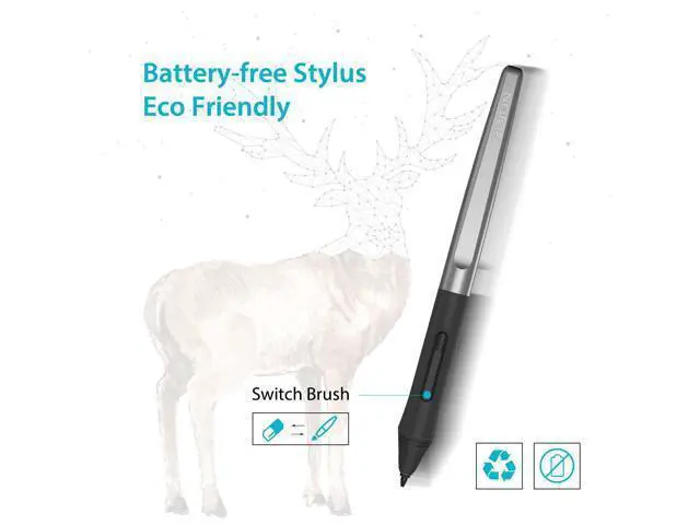 Alt view image 2 of 5 - HUION PW100 Battery-Free Stylus for Huion Inspiroy H640P H950P H1060P H610Pro V2 HS610 HS64 H420X H580X H610X Graphics Tablet
