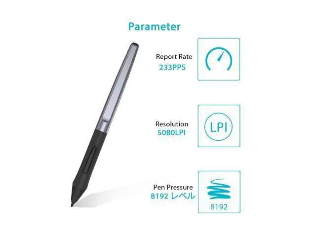 Alt view image 4 of 5 - HUION PW100 Battery-Free Stylus for Huion Inspiroy H640P H950P H1060P H610Pro V2 HS610 HS64 H420X H580X H610X Graphics Tablet