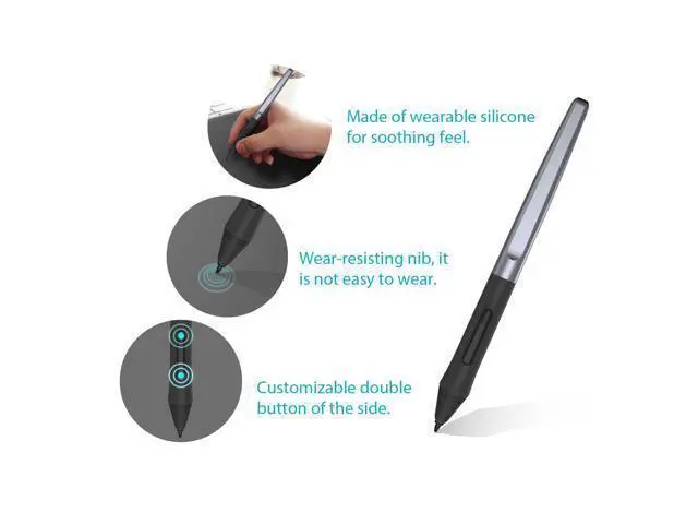 Alt view image 5 of 5 - HUION PW100 Battery-Free Stylus for Huion Inspiroy H640P H950P H1060P H610Pro V2 HS610 HS64 H420X H580X H610X Graphics Tablet