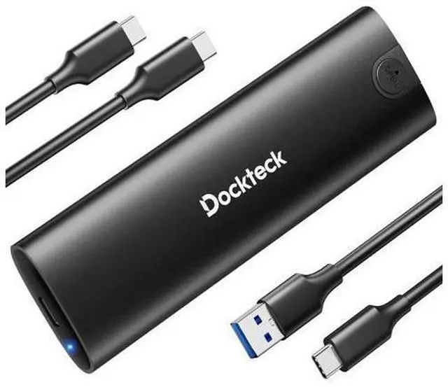 Main image of dockteck M.2 NVMe SATA SSD Enclosure Adapter, Tool-Free USB 3.2 Gen 2 10Gbps NVMe to USB Adapter for SSDs 2230/2242/2260/2280, External Solid State Drive Case Supports M-Key/B+M Key and UASP (Black)