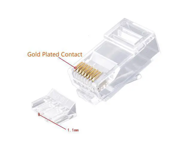 Alt view image 2 of 5 - W-NECTOUN CAT6 Connector 2-PC Set,100-PACK Cat6 RJ45 Ends,UTP Network Plug for Solid Strand Cable