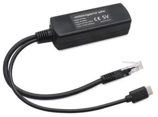 Alt view image 4 of 5 - ANVISION 2-Pack 5V Gigabit PoE Splitter, USB Type C, 48V to 5V 2.4A Adaper, IEEE 802.3af Compliant