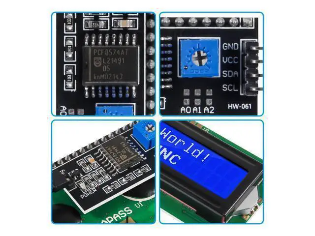 Alt view image 3 of 5 - hiBCTR 10 Pieces LCD1602 LCD Display Module 16X2 Character Row Blue Backlight LCD Module PCF8574T PCF8574 IIC I2C for Raspberry Pi Arduino STM32 DIY