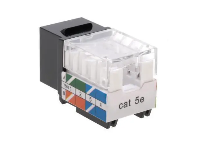 Alt view image 4 of 5 - SATMAXIMUM Cat5e Keystone Ethernet Wall Jack Punch Down UTP 45-Degree (Easier Termination Than 90-Degree), RJ45 Slim Profile Speed Termination Black 45° Angled (20 Pack)
