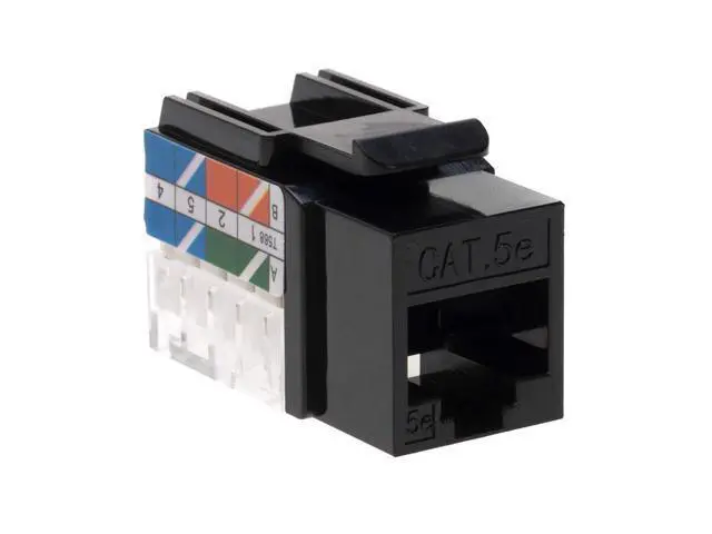 Alt view image 3 of 5 - SATMAXIMUM Cat5e Keystone Ethernet Wall Jack Punch Down UTP 45-Degree (Easier Termination Than 90-Degree), RJ45 Slim Profile Speed Termination Black 45° Angled (20 Pack)