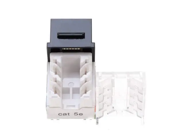 Alt view image 2 of 5 - SATMAXIMUM Cat5e Keystone Ethernet Wall Jack Punch Down UTP 45-Degree (Easier Termination Than 90-Degree), RJ45 Slim Profile Speed Termination Black 45° Angled (20 Pack)