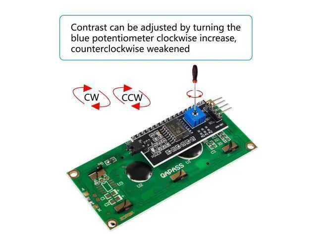 Alt view image 4 of 5 - hiBCTR 10 Pieces LCD1602 LCD Display Module 16X2 Character Row Blue Backlight LCD Module PCF8574T PCF8574 IIC I2C for Raspberry Pi Arduino STM32 DIY
