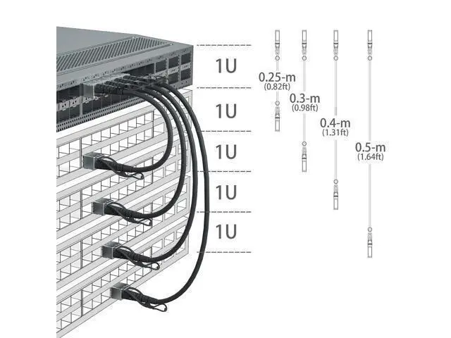 Alt view image 5 of 5 - 10Gtek 40G QSFP+ DAC Cable - 40GBASE-CR4 Passive Direct Attach Copper Twinax QSFP Cable for Mellanox MC2206130-001 Devices, 1-Meter(3.3ft)