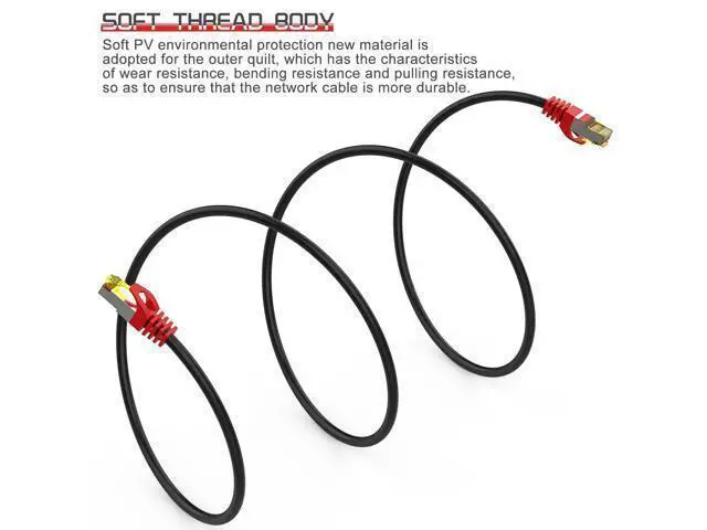 Alt view image 4 of 5 - Boahcken Cat 8 Ethernet Cable 25 ft,1.5ft 6ft 10ft 20ft 25ft 30ft 75ft 100ft 150ft 200ft Heavy Duty High Speed Network Internet Cable,26AWG 40Gbps 2000Mhz,S/FTP Indoor&Outdoor Shielded LAN Cable