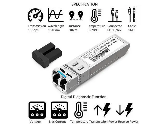 Alt view image 2 of 5 - OPSTRAN 10GBASE-LR SFP+ Optical Transceiver Module Compatible with Palo Alto PAN-SFP-Plus-LR 10G SFP+ LR 1310nm 10km DDM Duplex LC SMF