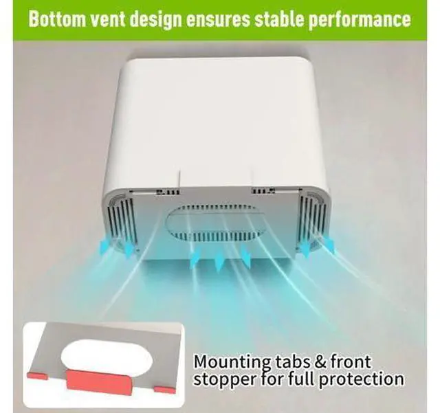 Alt view image 4 of 5 - Wall Mount for AT&T Fiber (Arris) BGW320,Heavy Metal Wall Mount for AT&T BGW-320 Internet Modem Gateway +Original Power Bricks Holder,Easy Install with All Hardware Included(White Holder Only)