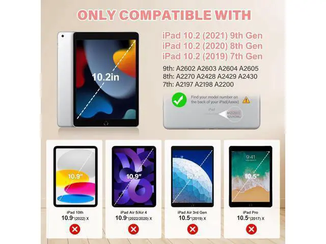 Alt view image 4 of 5 - for iPad 9th/8th/7th Generation Case,iPad 10.2 Case 2021/2020/2019, with Cute Key Chain, Rugged Protective Case with 360Rotating Stand & Shoulder Hand Strap & Pen Slot for 10.2 Inch (Rainbow Rose)