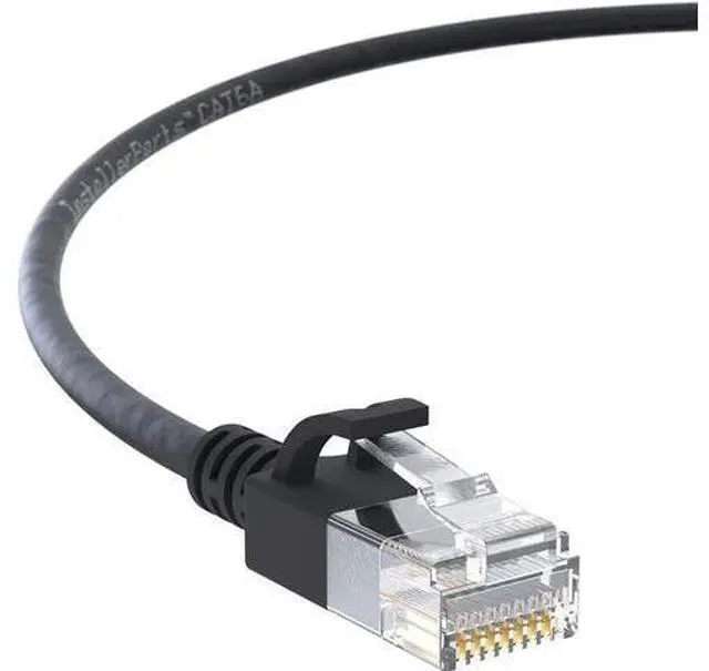 Main image of InstallerParts Ethernet Cable CAT6A Slim Cable UTP Booted 0.5 FT (10 Pack) - Black - Professional Series - 10Gigabit/Sec Network/High Speed Internet Cable, 550MHZ, 28AWG