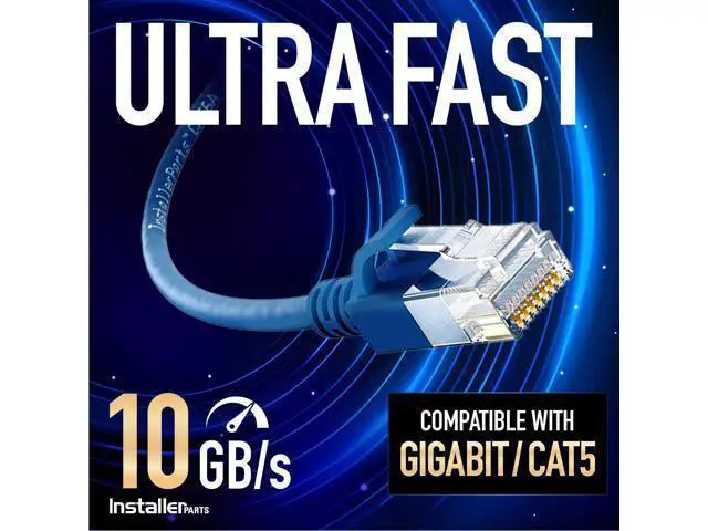 Alt view image 3 of 5 - InstallerParts Ethernet Cable CAT6A Slim Cable UTP Booted 1.5 FT (10 Pack) - Purple - Professional Series - 10Gigabit/Sec Network/High Speed Internet Cable, 550MHZ, 28AWG