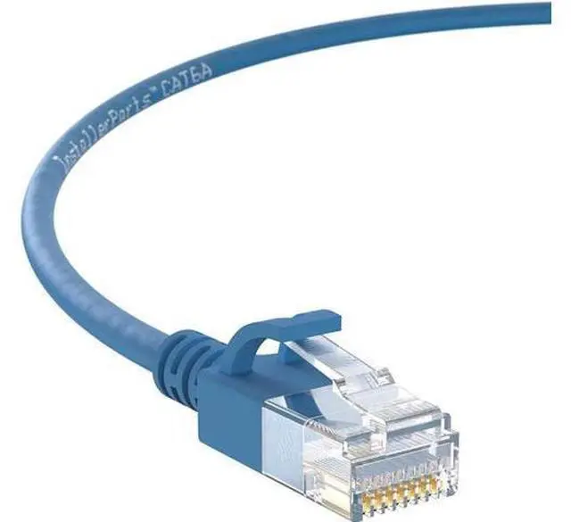 Main image of InstallerParts Ethernet Cable CAT6A Slim Cable UTP Booted 1.5 FT (10 Pack) - Blue - Professional Series - 10Gigabit/Sec Network/High Speed Internet Cable, 550MHZ, 28AWG