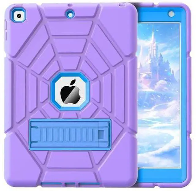 Main image of Grifobes for iPad 9th Generation Case, for iPad 8th/7th Generation Case 2021/2020/2019, Heavy Duty Rugged Protective 10.2" Cover with Stand for iPad 9 8 7 Gen 10.2 inch Kid Girls (Purple+Blue)