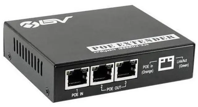 Main image of BV-Tech 3-Port PoE Extender - High-Efficiency Ethernet Expander, IEEE 802.3af/at Compliant, Perfect for IP Devices