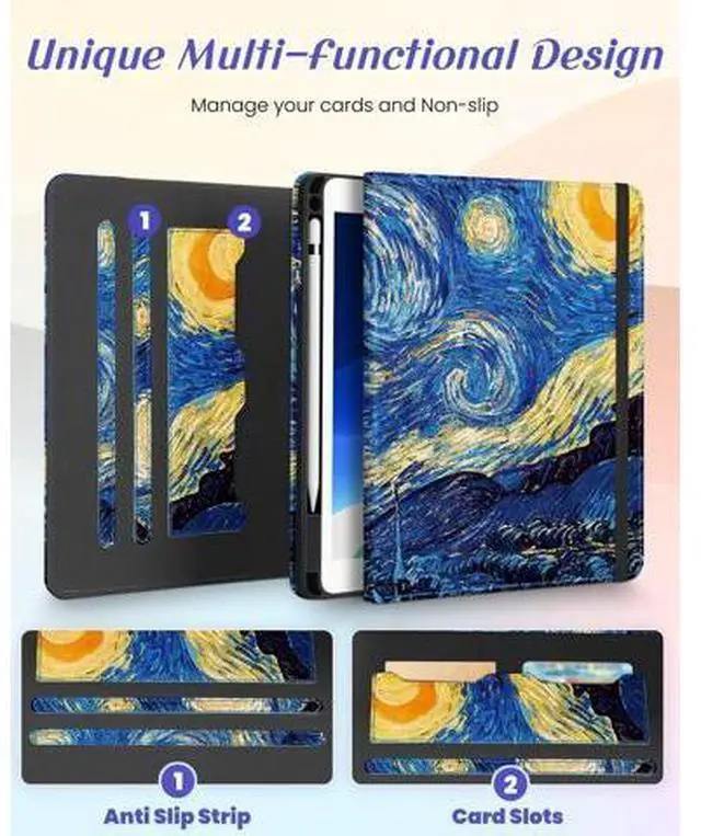 Alt view image 3 of 5 - Kidcube for iPad Air 3rd Generation Case/Pro 10.5 Inch Case - Women Girls Kids Cute Rotating Stand Folio Cover with Pencil Holder & Card Slot Cool Unique Teens Design Cover for iPad Pro 10.5''/Air 3rd