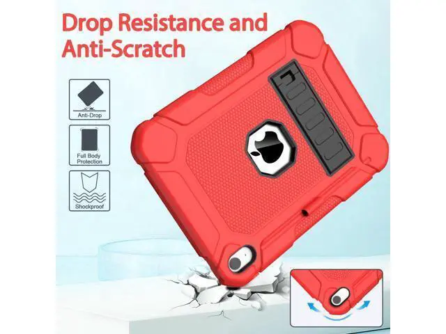 Alt view image 5 of 5 - BMOUO Case for iPad (A16) 11th Generation 11 Inch 2025/iPad 10th Generation 10.9" 2022 - with Kickstand & Pencil Holder, Heavy Duty Shockproof Protective iPad 11th 10th Generation Case, Red