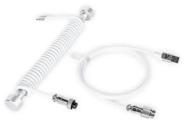 Main image of ATTACK SHARK Custom Coiled Keyboard Cable, USB-C to A Aviator Cable+Winder, 7.87in Fixed Rod, Compatible with GunMjo/RK61/EPOMAKER Mix, Mechanical Gaming Keyboard