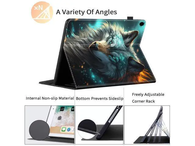 Alt view image 4 of 5 - Case for All-New Kindle Fire HD 8 & 8 Plus Tablet (12th Generation/10th Generation, 2022/2020 Release) 8, Durable Shockproof Protective CoverWolf in Nebula