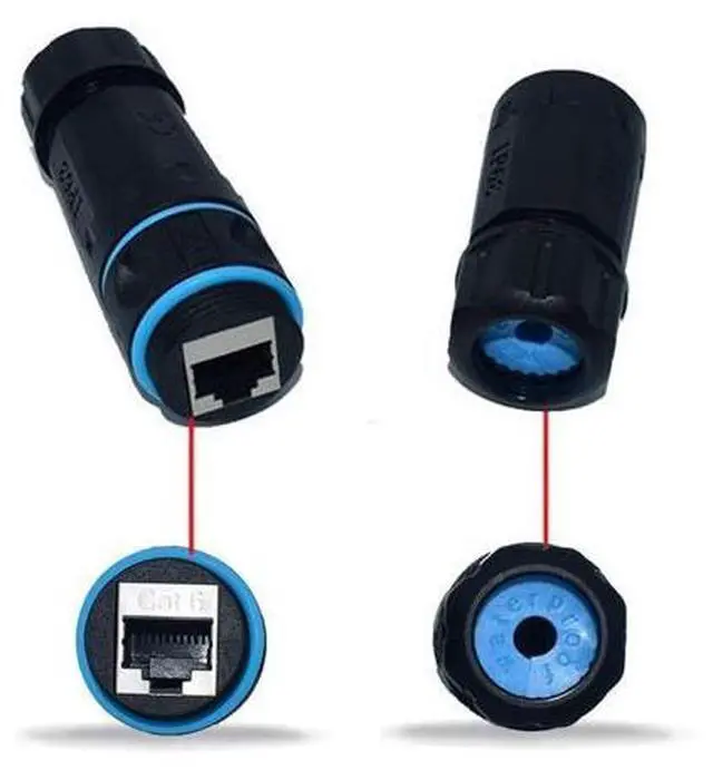Alt view image 4 of 5 - ANMBEST 5PCS Shielded RJ45 Waterproof Panel Mount Connector IP68 Cat5/5e/6 8P8C Ethernet LAN Cable Coupler Female to Female Outdoor Network Adapter
