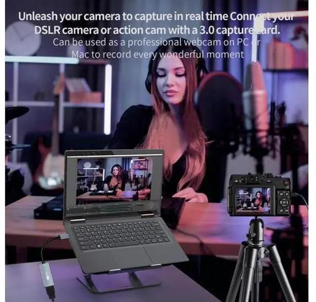 Alt view image 5 of 5 - Papeaso Video Capture Card, HDMI to USB C 3.0 Capture Card, 1080P 60FPS Video Capture Device, for Streaming, Teaching,Gaming, Video conferencing or Live Broadcasting