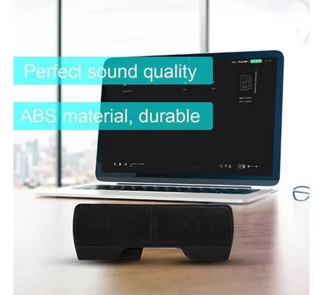 Alt view image 4 of 5 - Clip On Laptop Soundbar USB Mini Desktop Portable 2.0 Computer Accessories