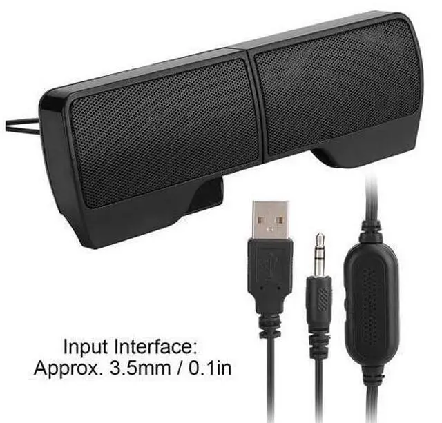 Alt view image 3 of 5 - Clip On Laptop Soundbar USB Mini Desktop Portable 2.0 Computer Accessories