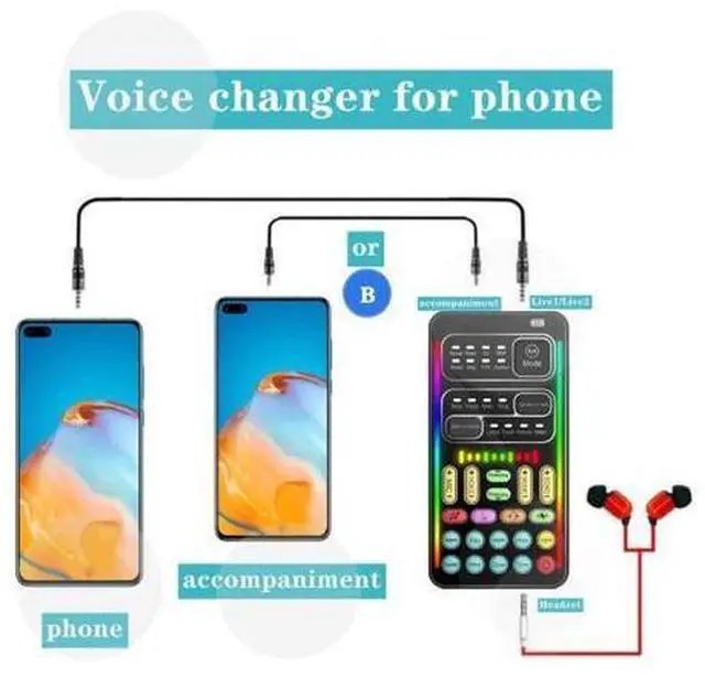 Alt view image 4 of 5 - Voice Changer, Game Live Sound Disguiser Portable Sound Changer 8 Kinds of Sound Changes for Mobile Phone Computer Game Devices for DJ PC Live