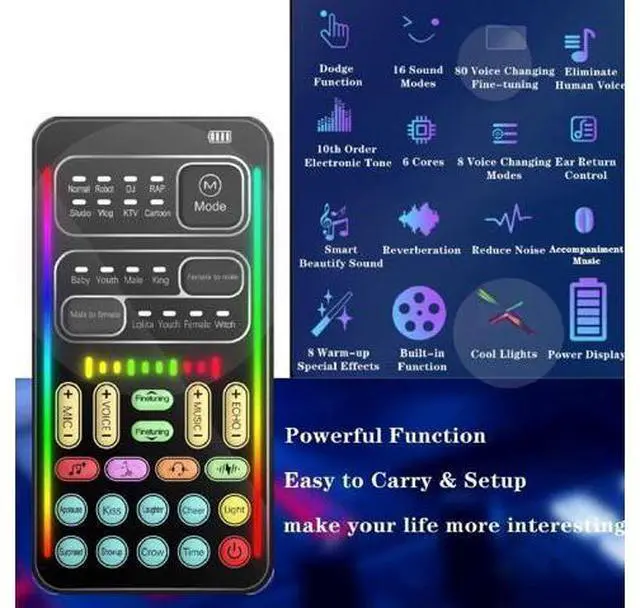 Alt view image 5 of 5 - Voice Changer, Game Live Sound Disguiser Portable Sound Changer 8 Kinds of Sound Changes for Mobile Phone Computer Game Devices for DJ PC Live