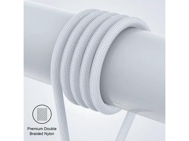 Alt view image 4 of 5 - Magnetic Charging Cable 3A Fast Charging(3 Pack,6.6/6.6/6.6ft) 3 in 1 Magnetic Phone Charger with LED Light, Nylon Braided, for USB-C/Micro-USB Device (Silver, 6.6/6.6/6.6ft)