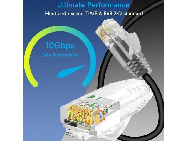 Alt view image 2 of 5 - Lysymixs Cat6a Slim Ethernet Patch Cable 2 ft (24 Pack), Cat6a Patch Cable for Data Centers, Cat 6 Patch Cable 10G, Network Patch Cables for Home and Enterprise Network -Black