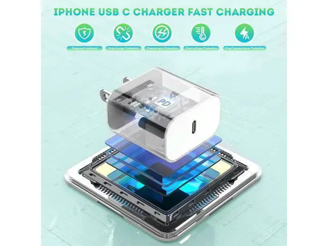Alt view image 4 of 5 - iPhone 16 15 Charger Fast Charging,6FT Type C to USB C Cable Cord,20W USB C Charging Block for Apple iPhone 16/16 Plus/iPhone 15 Plus/15 Pro Max,iPad Pro 12.9/11 inch/Air/Mini,Wall Plug Power Adapter